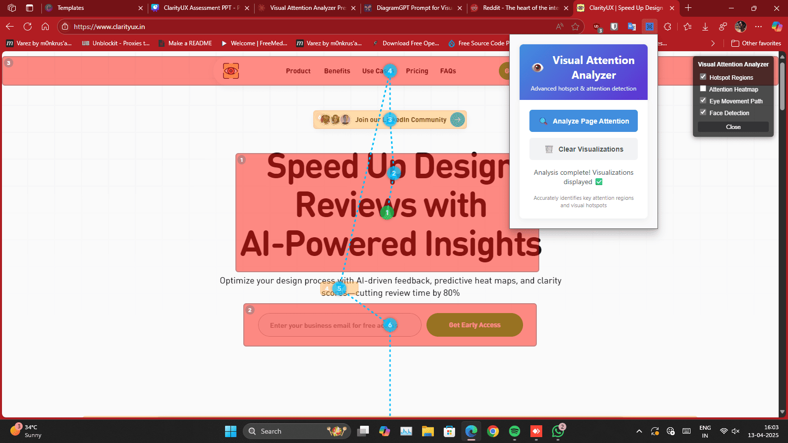 Project screenshot: Visual Attention Analyzer